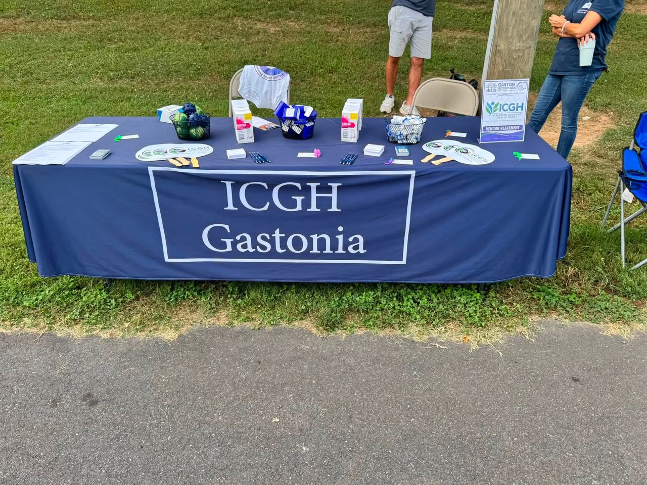 ICGH community outreach table at the Gaston Recovery Walk